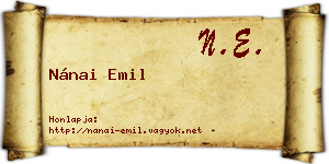 Nánai Emil névjegykártya
